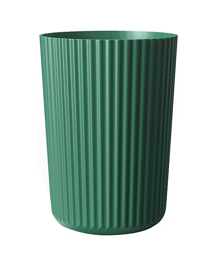 Round Trash Can Plastic Bedroom 2.5 Gallon Garbage Container Bin Trash Bin Kids Room Bathroom Wastebasket Office Dustbin Organizer (Green)