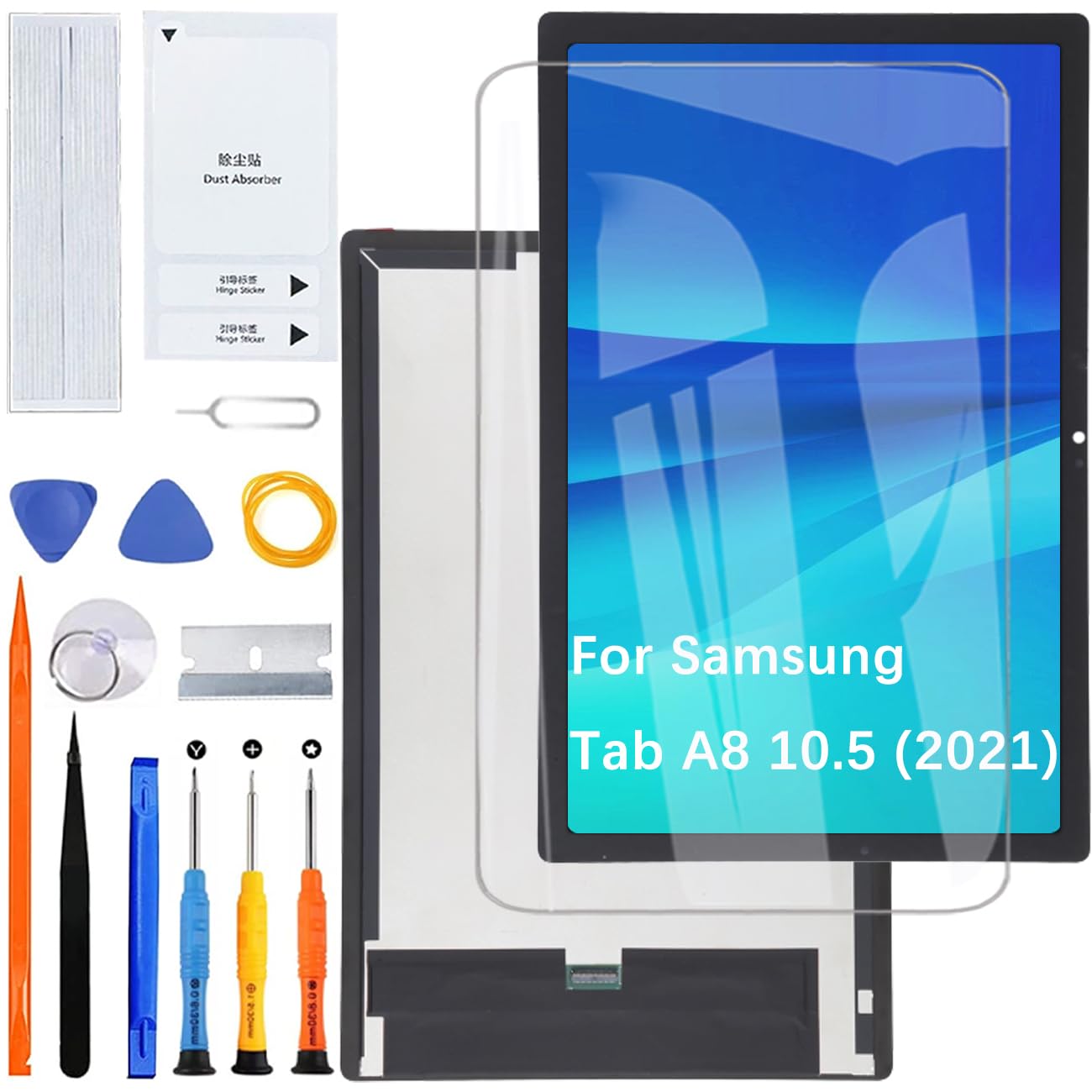 Pantalla de Pantalla para Samsung Galaxy Tab A8 10.5 (2021) X200 X205 Kit de reparación de Montaje de Pantalla LCD de Repuesto (Negro)