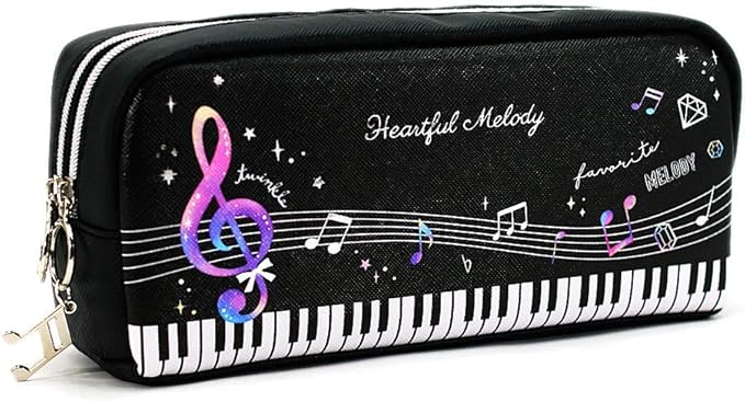 筆箱 ペンケース 小学生 ボックス タイプ 女の子 向け ツインファスナー 音符 と ユニコーン Heartful Melody クラックス ペンケース 文房具 オフィス用品 Amazon