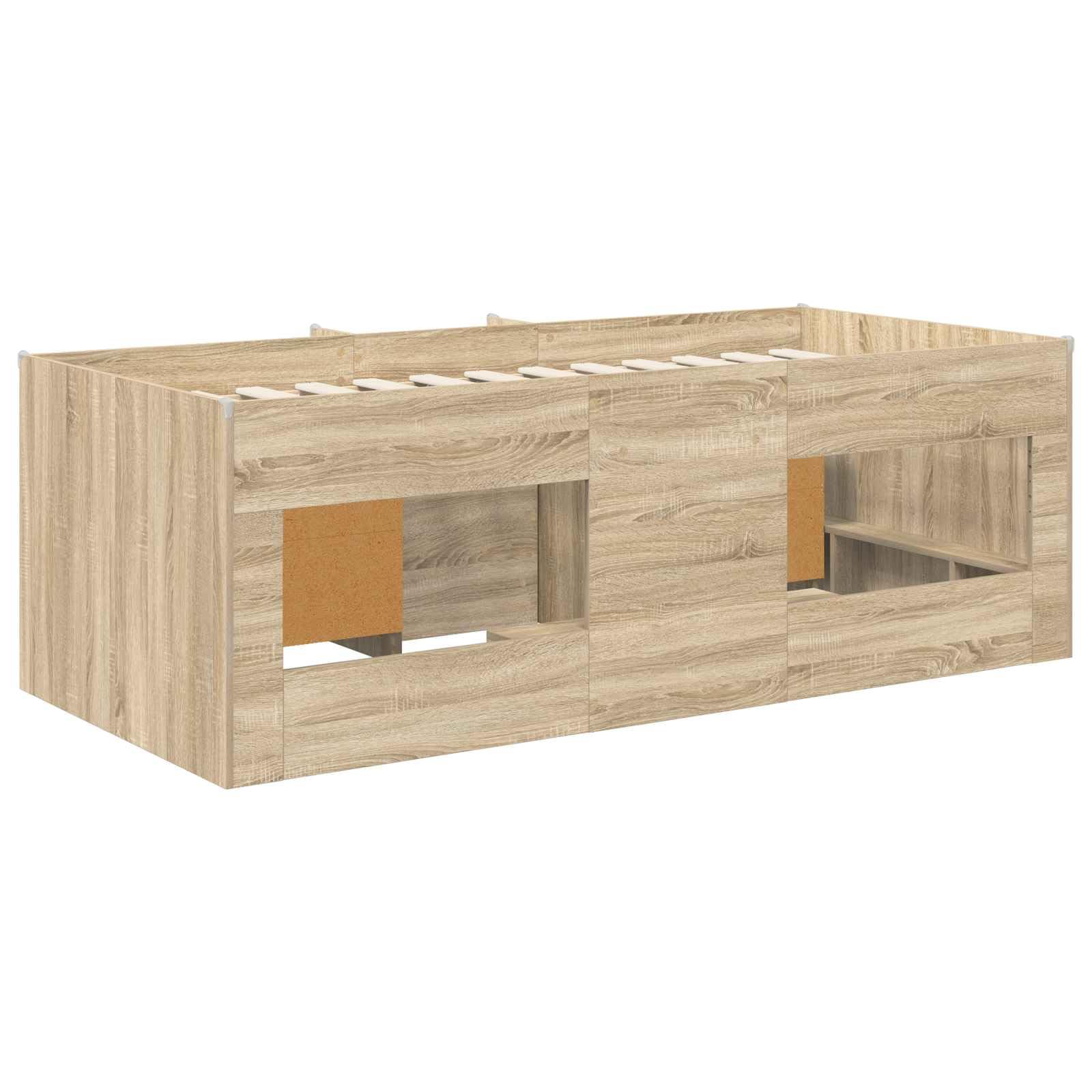 Loft sonoma dębowe łóżko z meblami, 3-częściowy