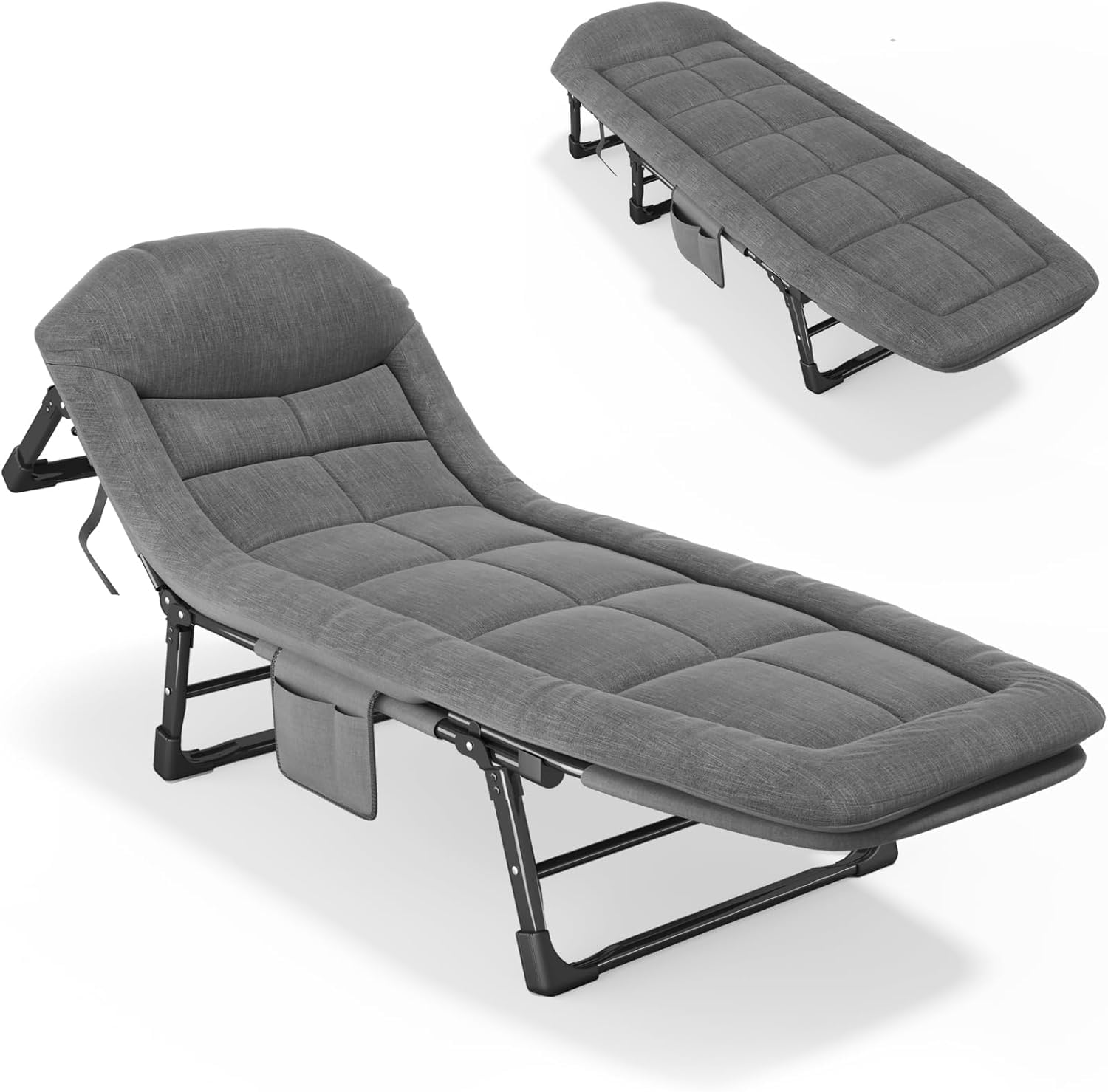 MIXEN Folding Camping Bed, Comfortable Portable Foldable Bed with Mattress Pillow Premium Single Lounge Chair, Indoor Outdoor Beach Bed for Camp Office Lounger (B0D17CC6HL) Amazon Price History, Amazon Price Tracker