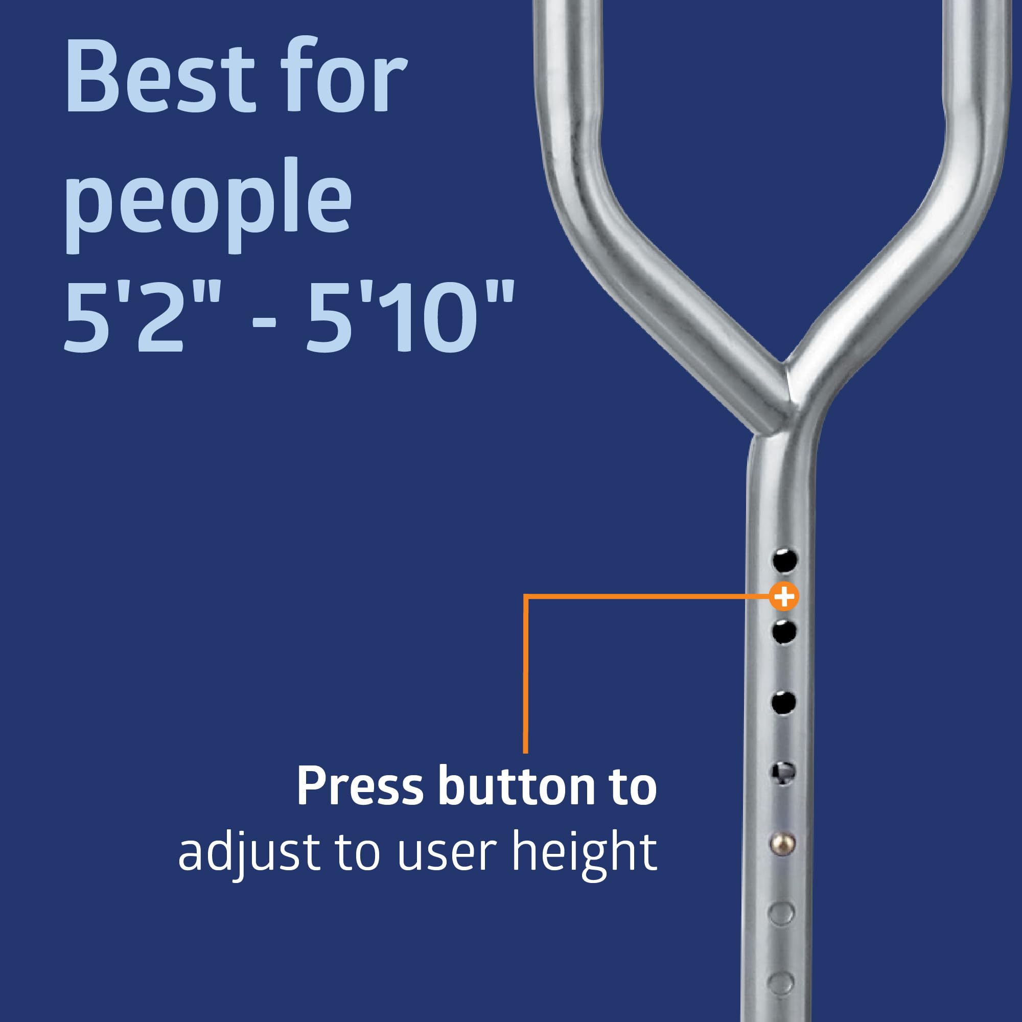 Medline Steel Bariatric Crutches for Adults & Seniors, 5'1" to 5'9" Height — Amazon image 2