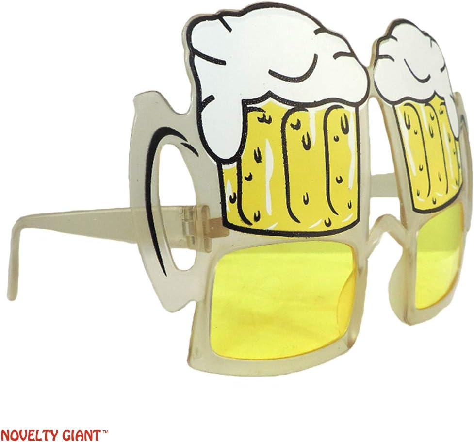 NOVELTY GIANT WWW.NOVELTYGIANT.COM Yellow Beer Stein Goggles Clear Glasses Party Sunglasses