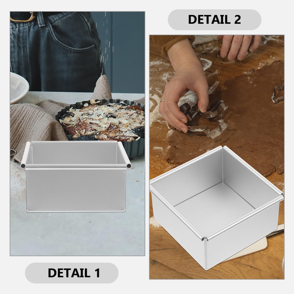 Molde Cuadrado para Pasteles con Base Extraíble de Aleación de Aluminio