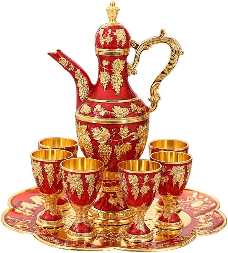 Bronze Wine Set Home Antique Liquor Cup Anti-drop Pot Splitter Decoration Crafts