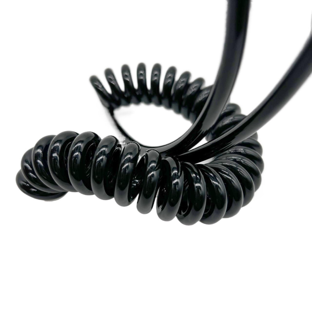 3-żyłowy, kręcony, giętki kabel sieciowy, spiralny, 20AWG, 0,5 mm², czarny