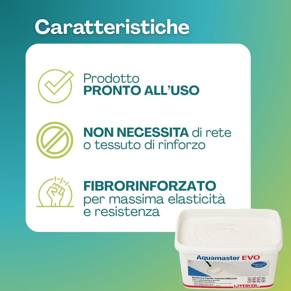 Paluplus Membrana Impermeabile Liquida, Secchio da 5 Kg, Riparazione Perdite Interni ed Esterni, Asciugatura Rapida, Basse Emissioni VOC, Applicazione Multi-Superficie -005F