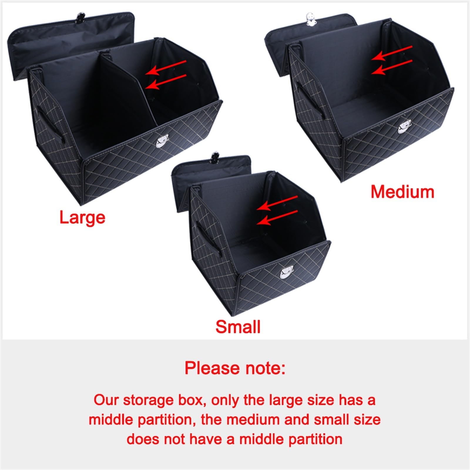 PU-Leder-Kofferraum-Aufbewahrungsbox-Organizer, faltbare Tasche