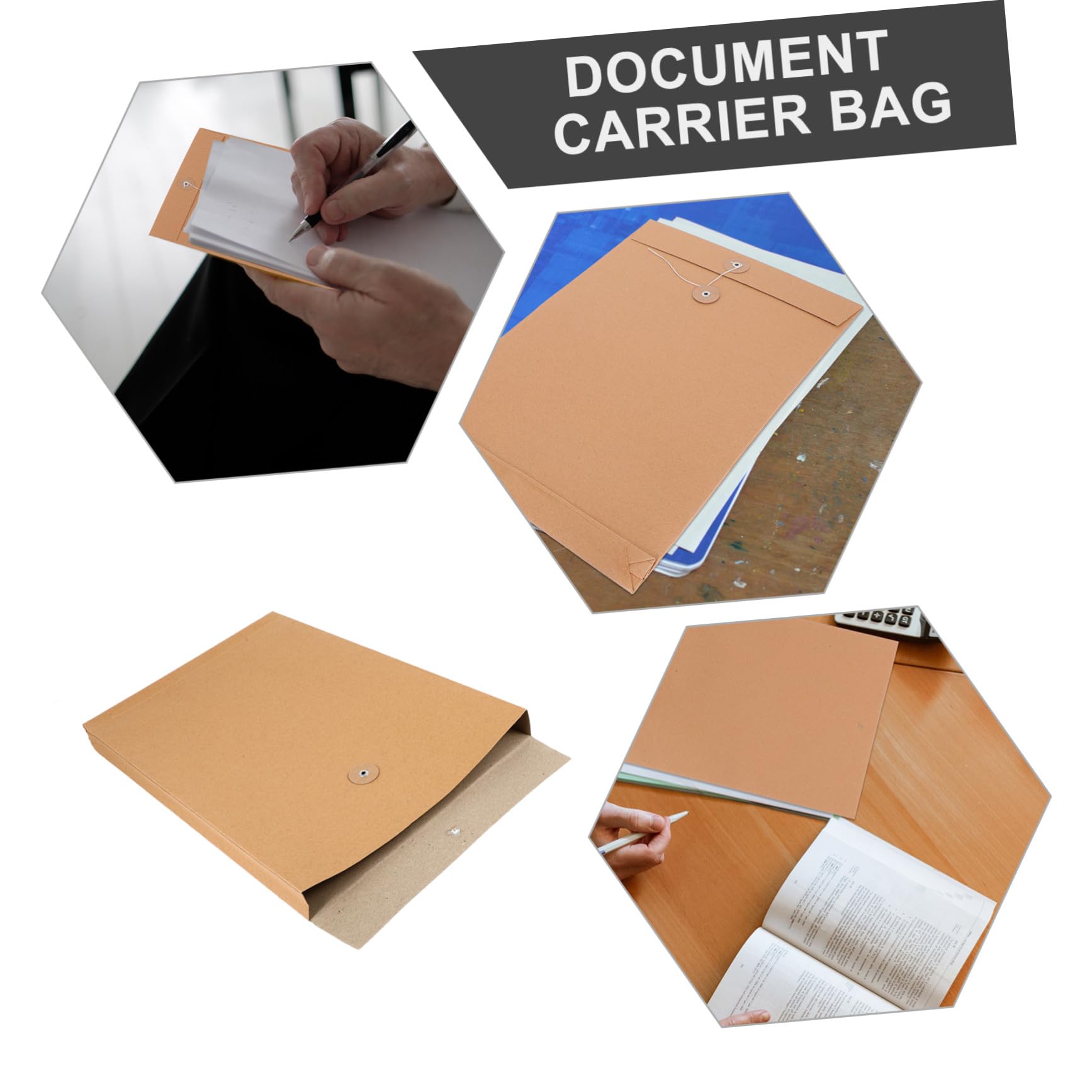 POPETPOP 25piezas Cartera de Papel Kraft Organizador de Documentos Carta Unidades Carpeta Portadocumentos para Papelería de Oficina Archivo