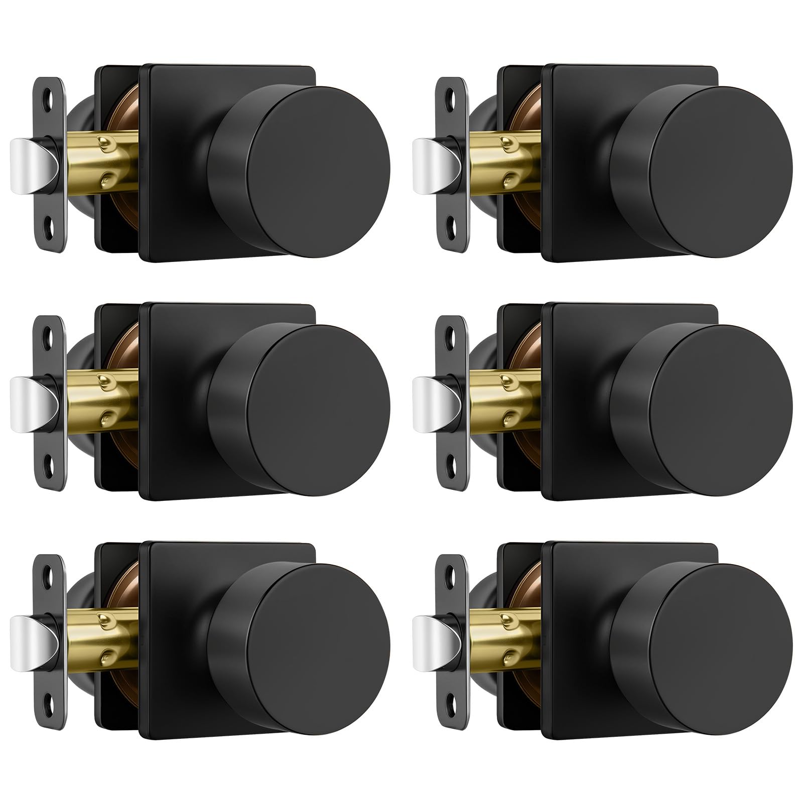 Haidms Matte Black Door Knobs - 6 Pack -26
