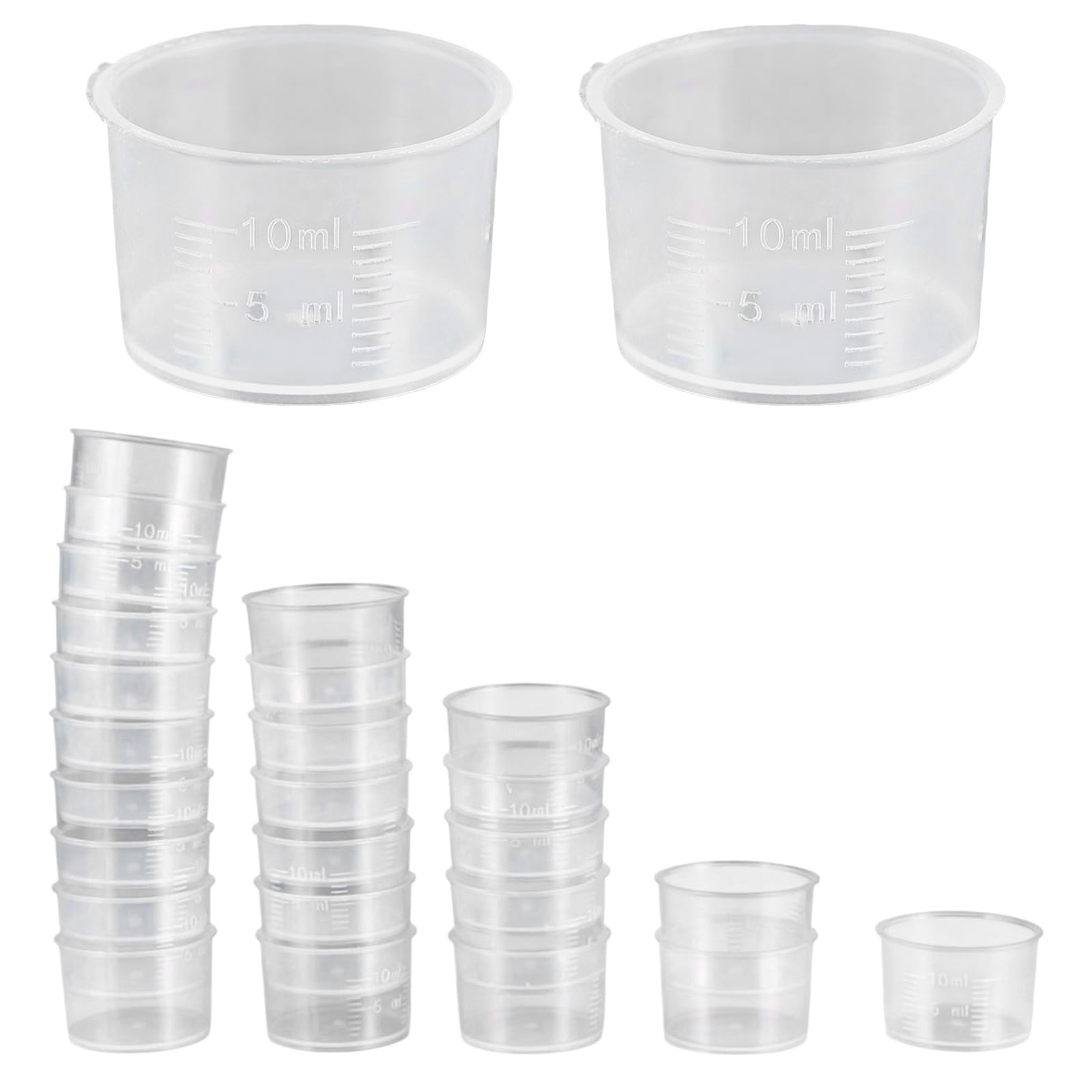 BWANGIAO 50pieces 10ml Measuring Cup with Scale Clear Graduated Beakers For Classrooms Teaching And Laboratory Experiment
