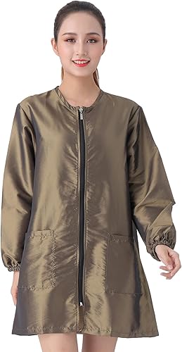 Chaqueta unisex profesional para estilista, uniforme de cosmetología, cremallera, capa de peluquería, ropa de trabajo, peluquería, belleza, spa,