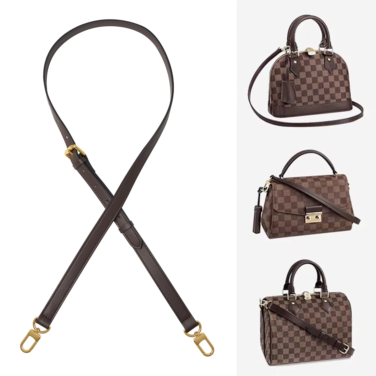 Vachetta - Correa de piel ajustable para bolsas pequeñas, Pochette Mini NM Eva Favorite PM MM Nano Speedy