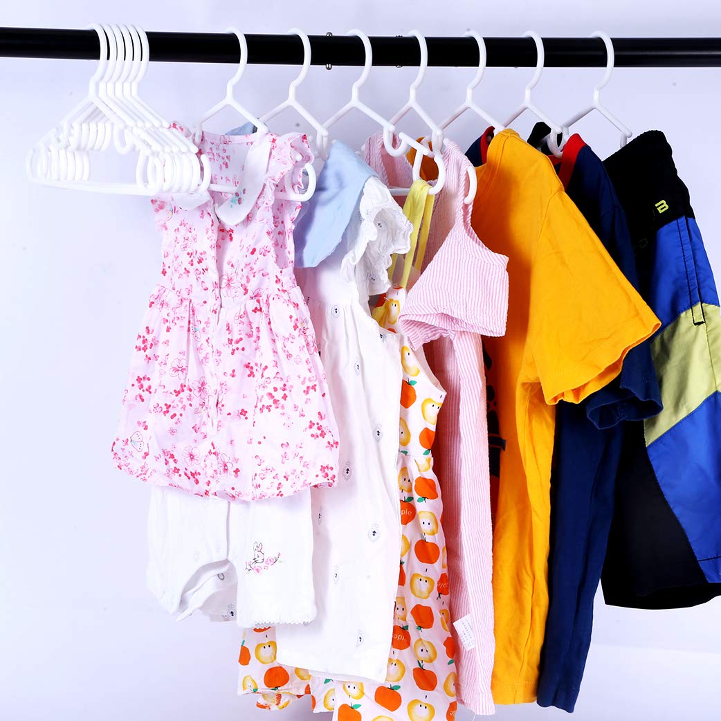 60 Unidades Perchas para Ropa de Infantiles De Plástico para Niños y Bebés 27CM + 15pcs Organizador