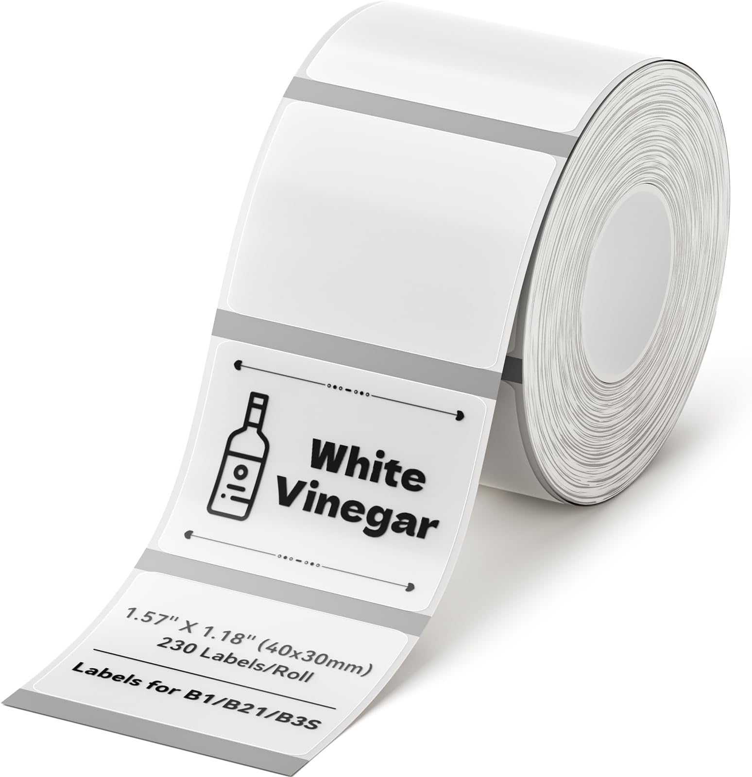 NIIMBOT Clear Label Tape for B1/B21/B3S, 1.57" X 1.18" (40x30mm), 230 Labels/Roll, Thermal Label Sticker for Mason Jar/Spice/Barcode/QR Code/Address/Small Business