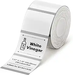 NIIMBOT Fita de etiqueta transparente para B1/B21/B3S, 40 x 30 mm (40 x 30 mm), 230 etiquetas/rolo, adesivo térmico para frasco de pedreiro/especiarias/código de barras/código QR/endereço/pequenas