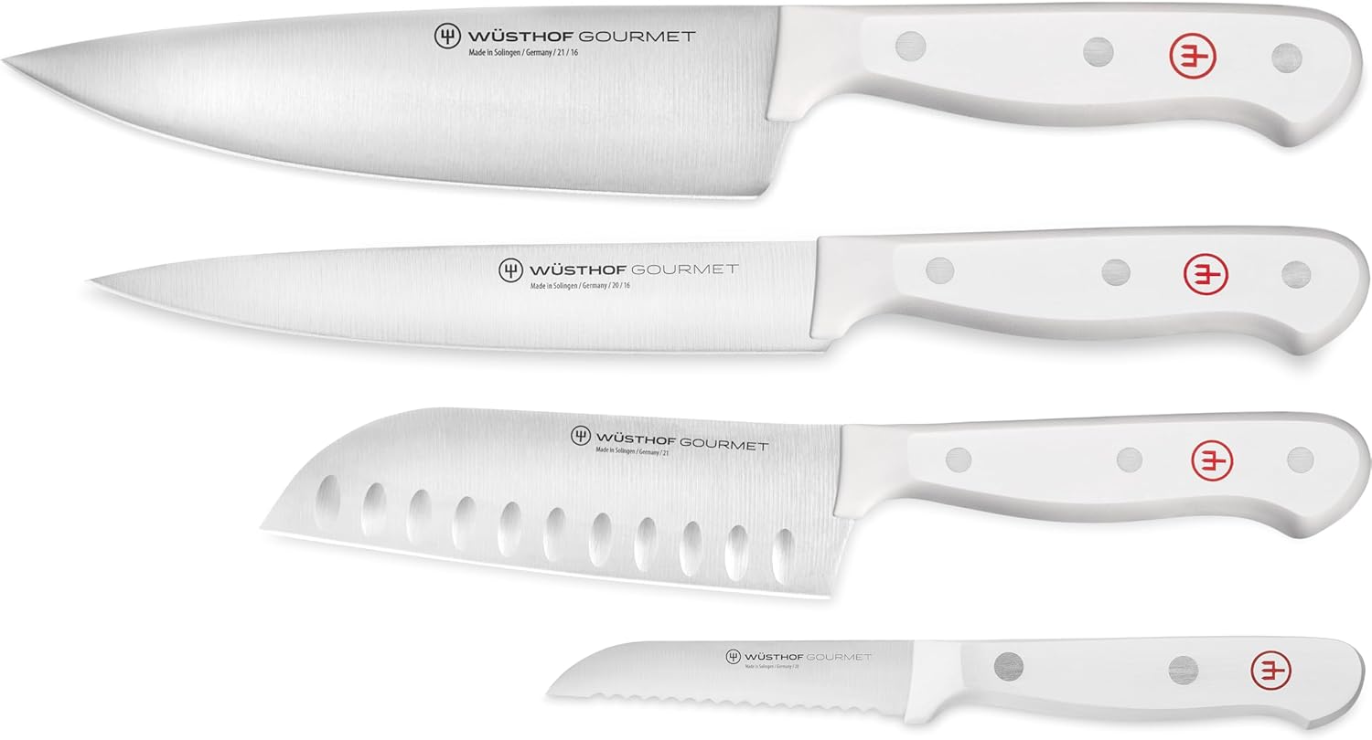 WÜSTHOF Gourmet White 4-Pc Asian Knife Set