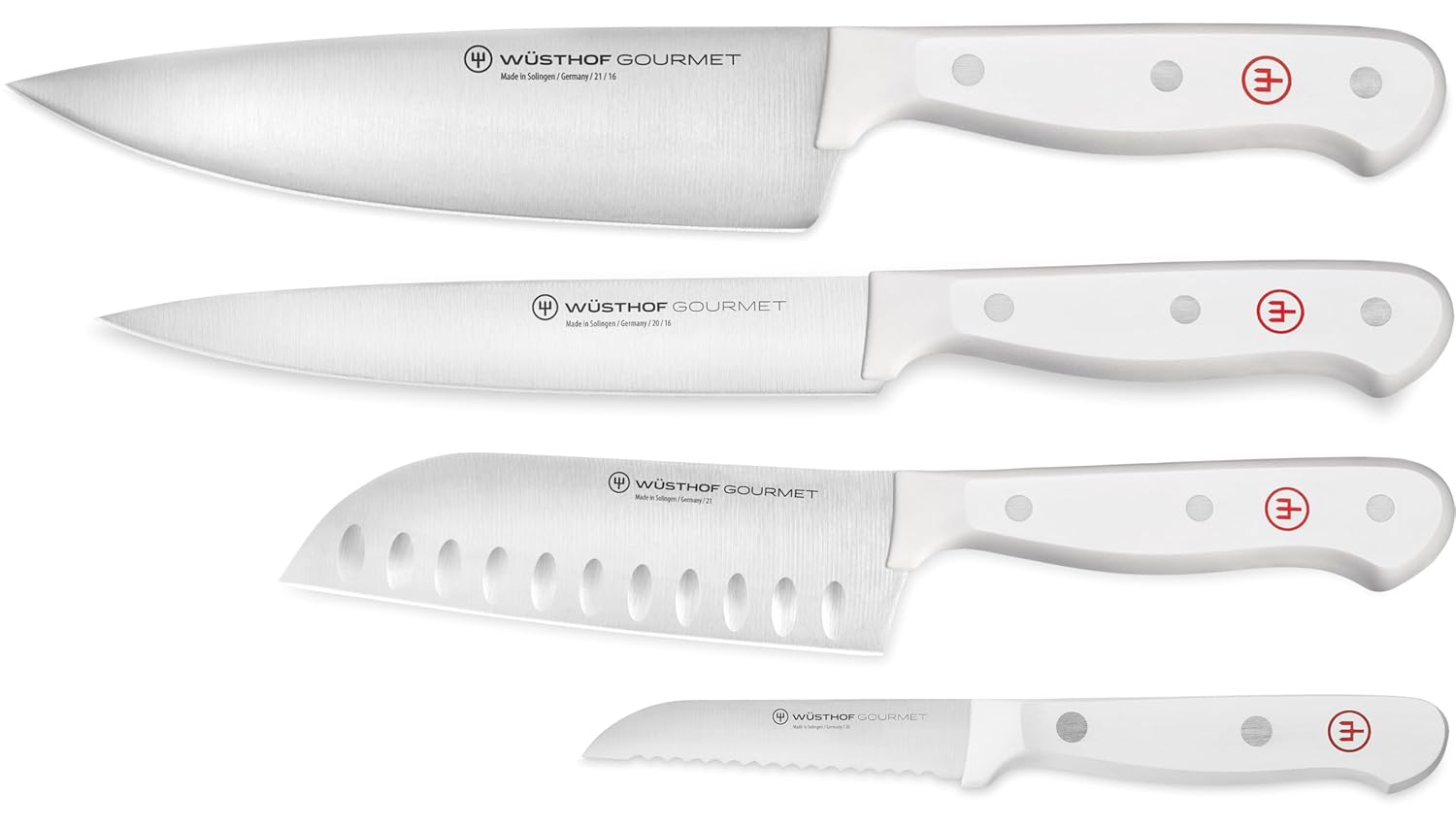 W STHOF Gourmet White 4-Pc Asian Knife Set