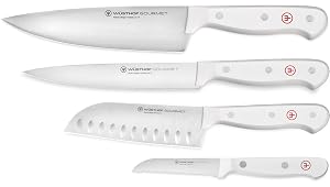 W STHOF Gourmet White 4-Pc Asian Knife Set