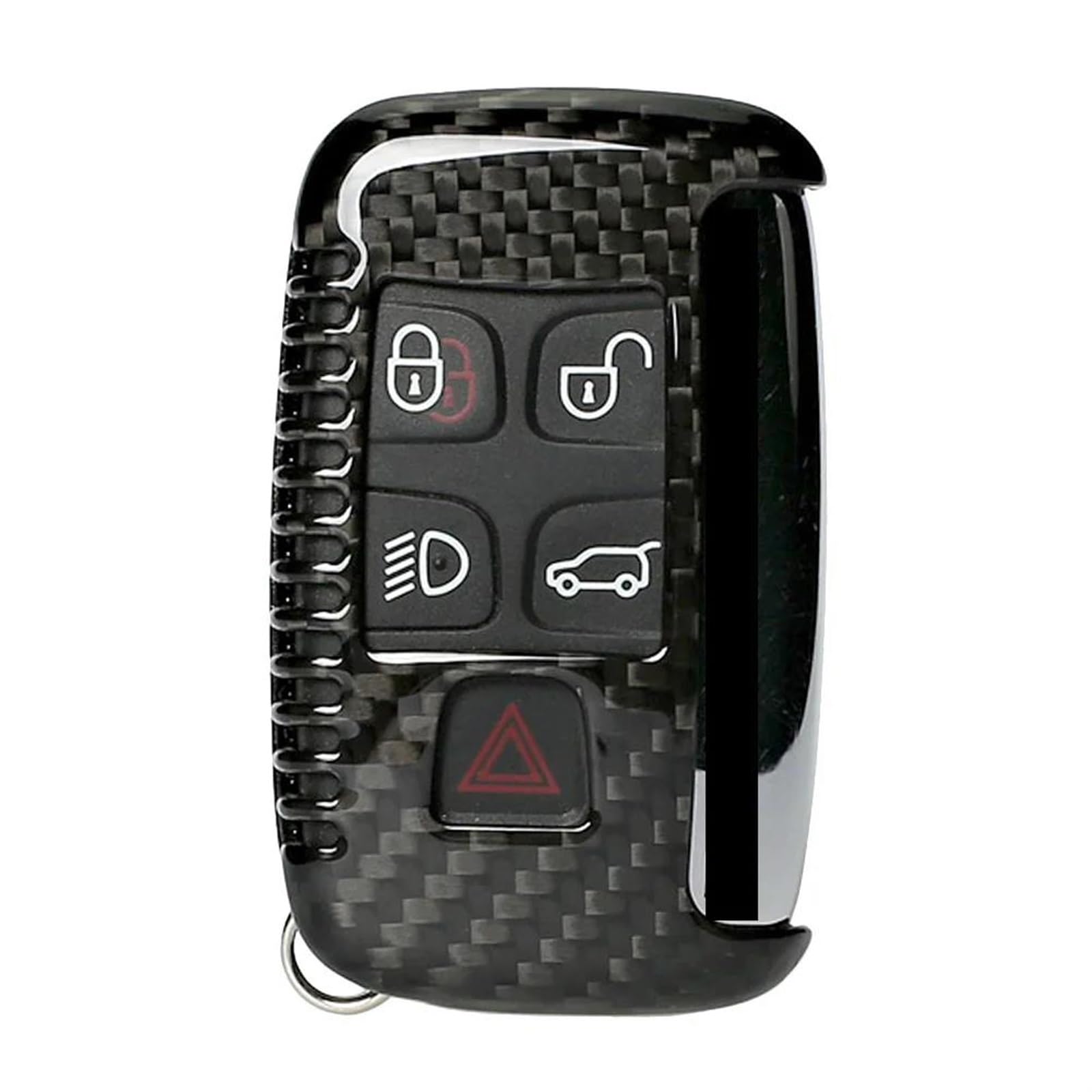 Funda para Mando Coche Funda Protectora para Llave de Coche de Fibra de Carbono auténtica Range Rover, Carcasa de Repuesto Negra
