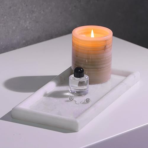 Miniatura 3 de Koville Bandeja de lujo de mármol africano, bandeja de tocador de mesa auxiliarbandeja decorativa para joyas, relojes, bandeja de vela de perfume