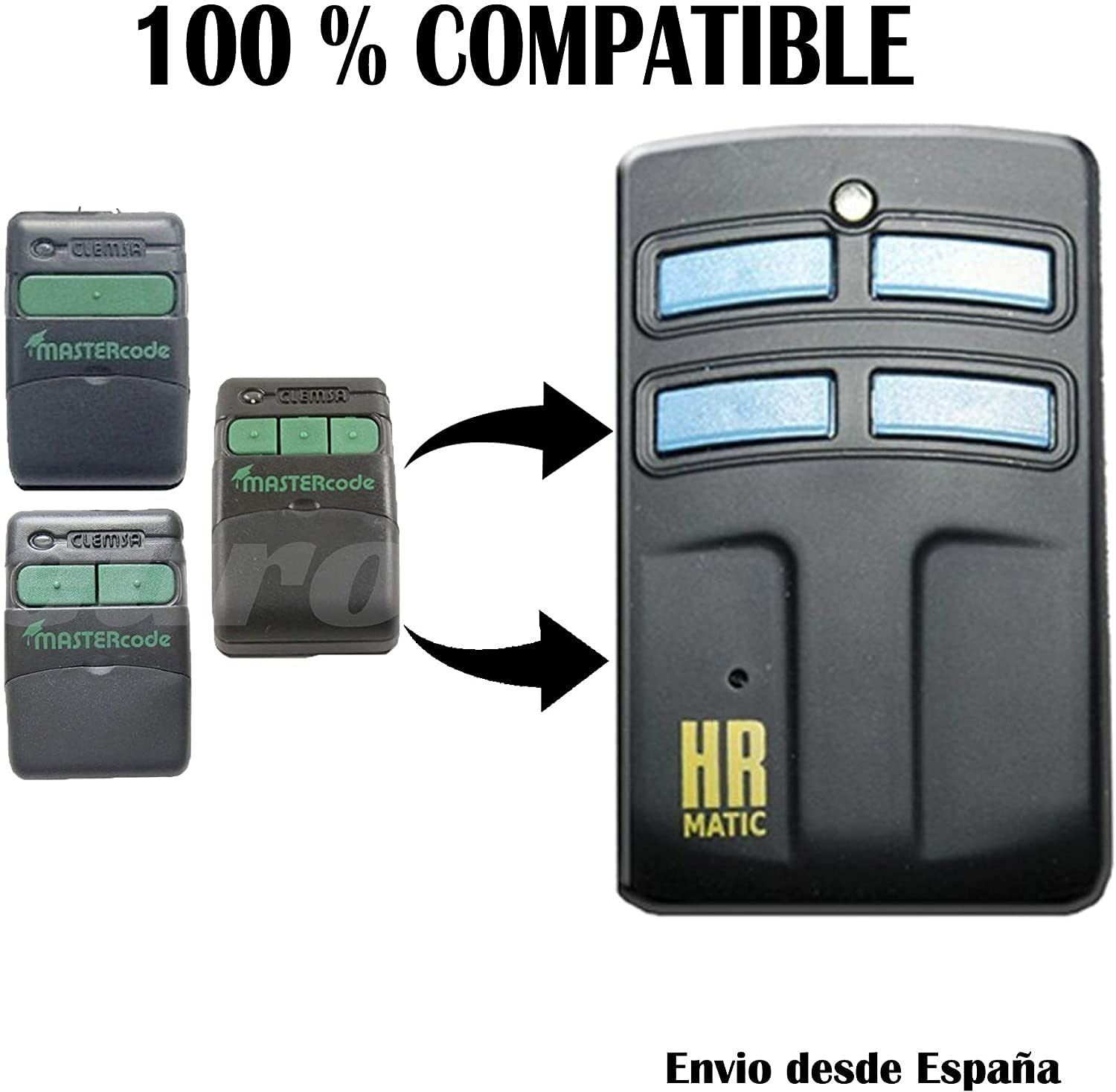 carcasaschulas HR Matic 2 Rolling Code, Universal-Fernbedienung, kompatibel mit Kompatibilität