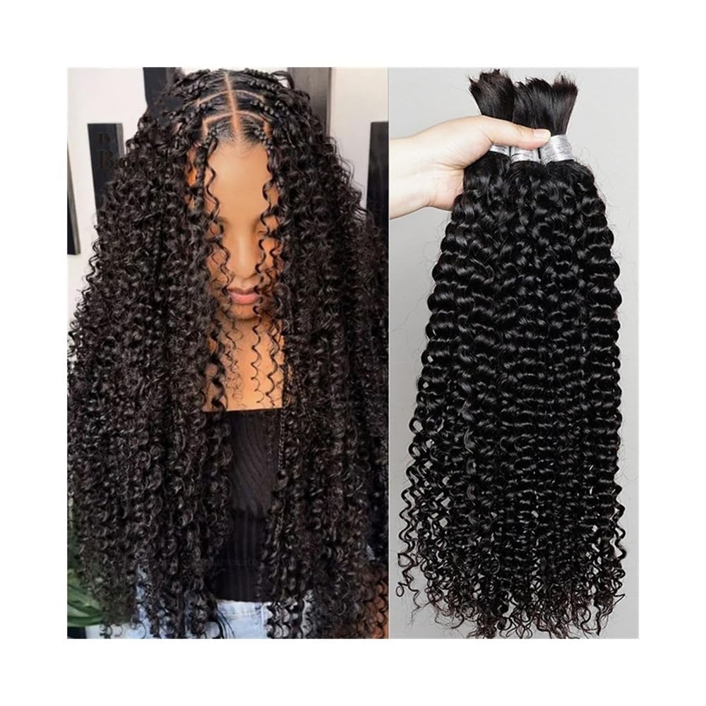 Haare für Braids Boho-Haar for Flechten, 25,4–71,1 cm, 1 Bündel, Jerry-Curly-Haarverlängerungen aus menschlichem Haar, ohne Schuss Haare für Flechten(10inches)