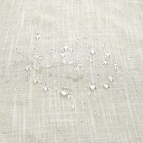 Koufall Linen Shower Curtain,Boho Farmhouse Shower Curtains For Bathroom,Bath Decor Natural Cloth Cotton Look Polyester Waterproof Fabric Shower Curtain Liner With Hooks Sets,Cream Ivory,72 X 72 Inch #TOP5