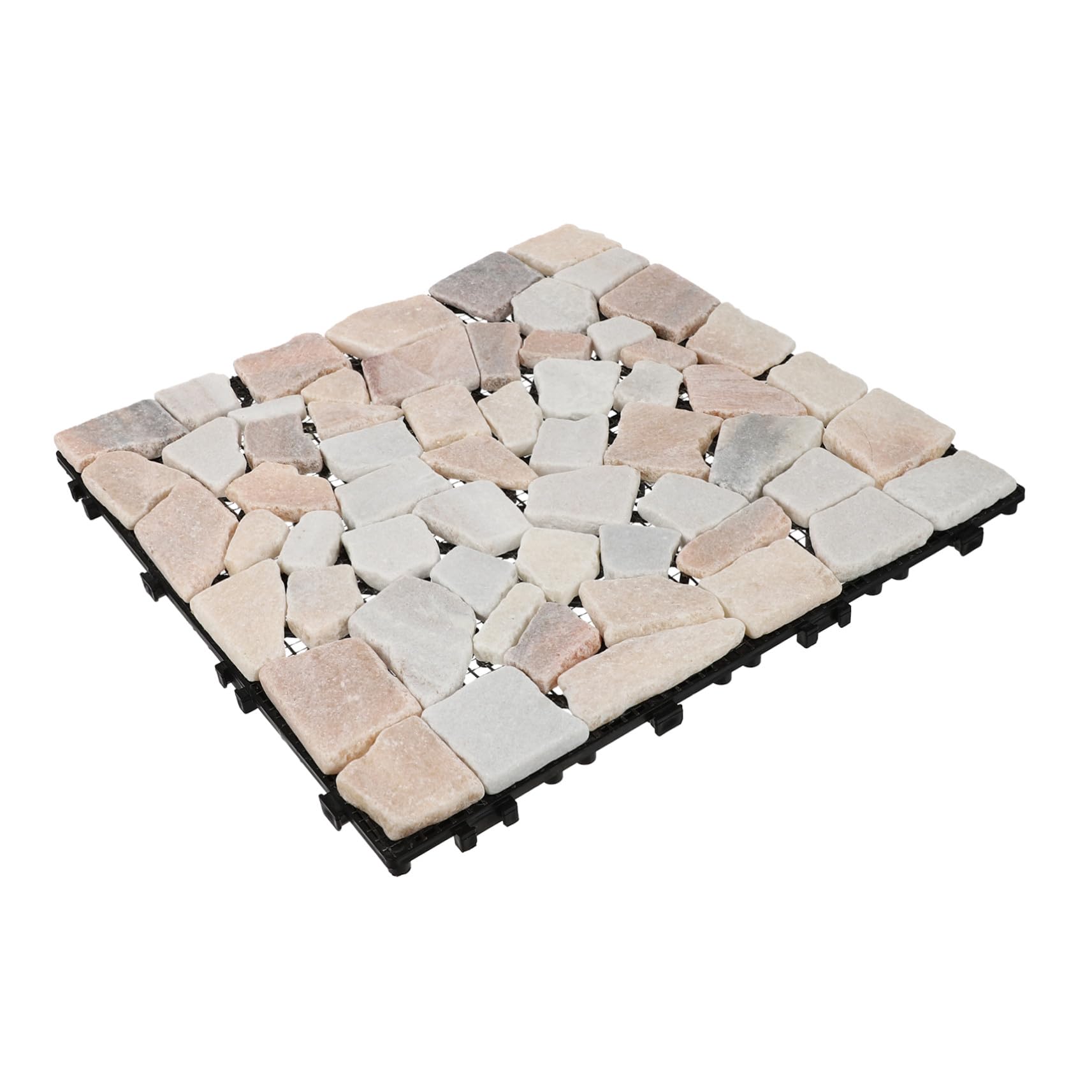 HOMSFOU Baldosas de Piedra para Jardín Diseño Entrelazado Anticorrosivo, Material Sintético Resistente para Decoración del Hogar en Interior y Exterior