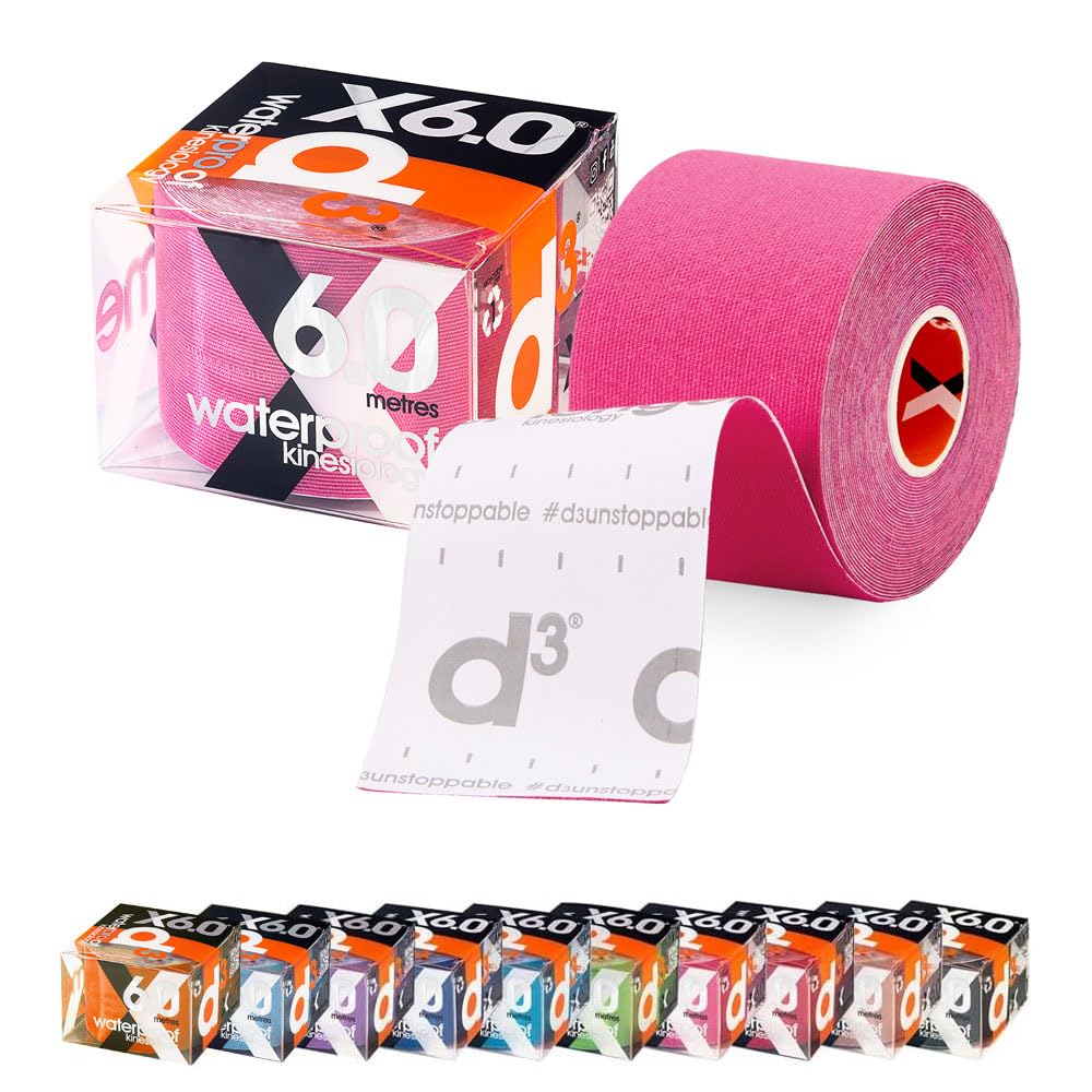 X6 0 Xtreme Waterproof Sweatproof Kinesiology Tape 2in x 20ft Pink Uncut Roll Latex-Free Hypoallergenic Sports Physio Tape