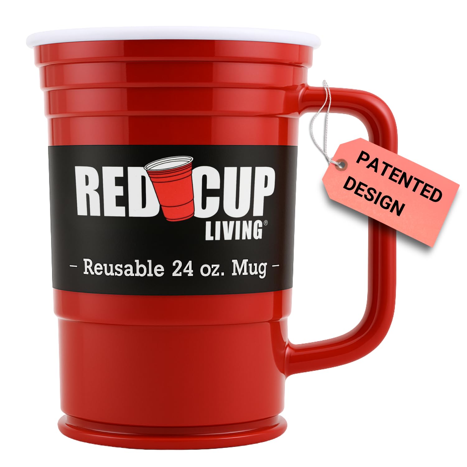 RED CUP LIVING 24 Oz Beer Mug | BPA FREE Double Wall Insulated Unbreakable Beer Stein with Big Handle and Sturdy Cup and Dishwasher Safe | Root Beer for Christmas Party, Perfect Men Gifts for Birthday