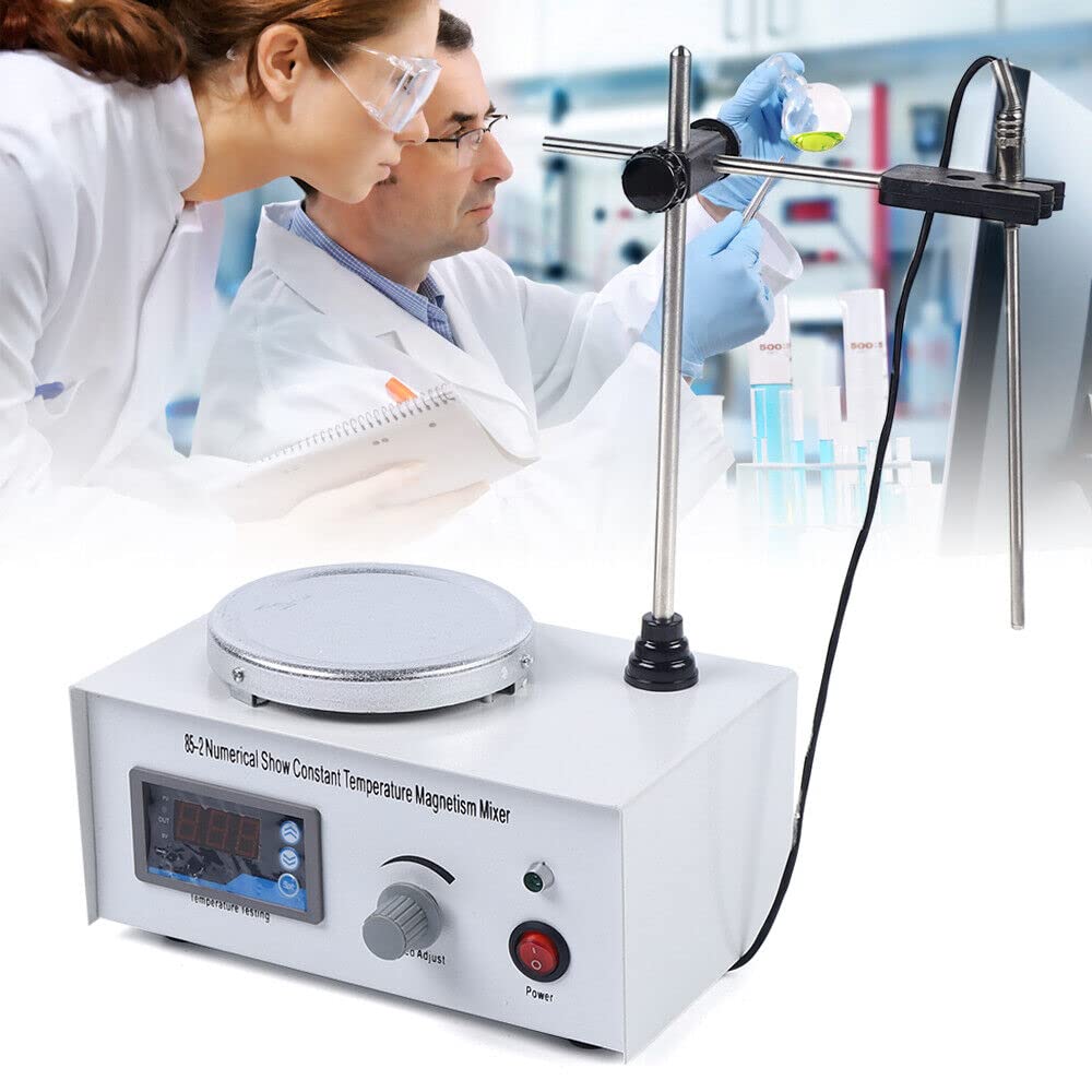 Agitatore magnetico con piastra riscaldante da 300 W, con indicatore digitale della temperatura, regolazione della velocità, 1000 ml, per laboratorio