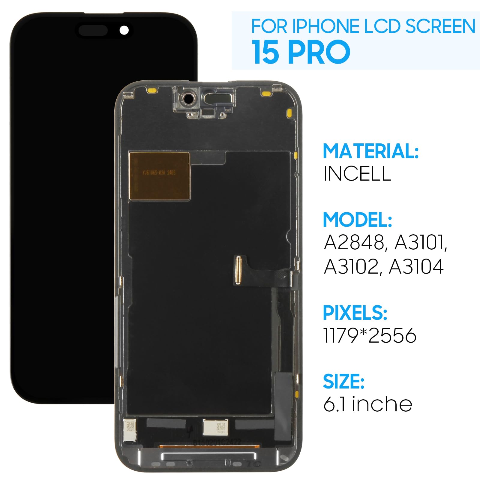 Amazon.co.jp: Incell For iPhone 15 Pro 液晶パネル 画面交換修理用