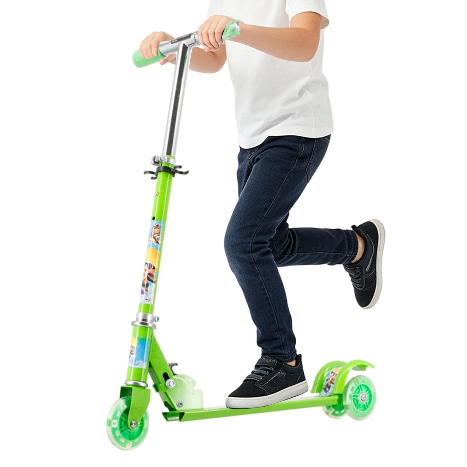 Monopattino per bambini, pieghevole con ruote illuminate a LED, per bambini da 3 a 10 anni, sport all'aria aperta e passeggiate, giardino, parco, viaggi, campeggio, compleanni e vacanze