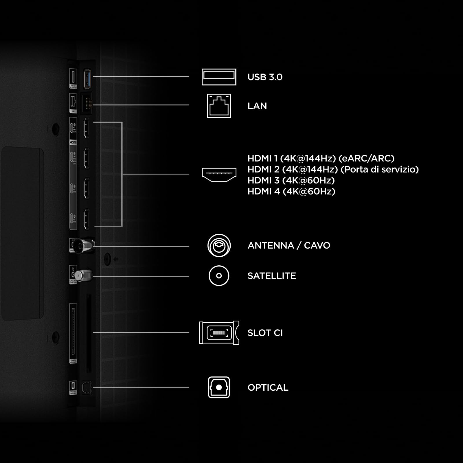TCL 75RM7L – Smart TV RGB‑Mini LED 4K HDR10+ da 75", 2.000nit | 1,800 Precise Color Zones, Dolby Vision IQ & Atmos, 2.1 Onkyo Sound, Game Master, 144Hz VRR, Apple AirPlay 2