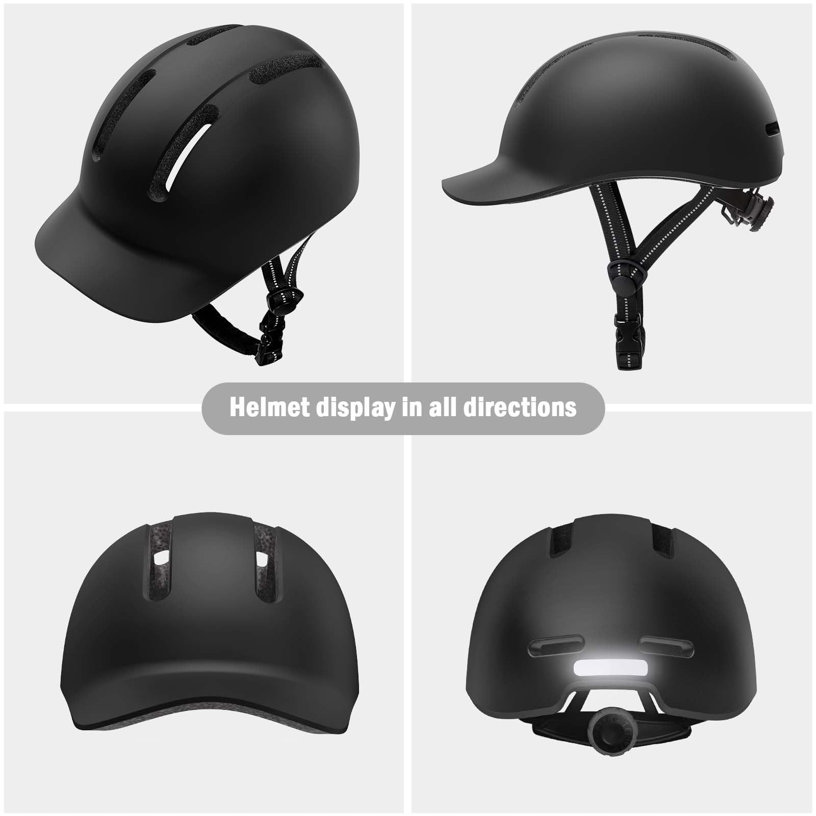Shinmax Kask rowerowy dla mężczyzn i kobiet, kask rowerowy z wizjerem dla miejskich podróżników, regulowany kask do roweru górskiego, kask rowerowy dla dorosłych