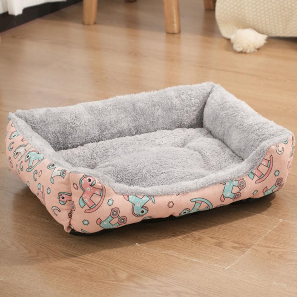 Hixingo Dog Bed for Medium Small Puppy kitten, Fluffy Anti AnXiety Cat Bed, Machine Washable Dog Mat, Fluffy Comfortable Mat for cat for Living Room, Bedroom, Balcony (Horse,XL (70x55cm))