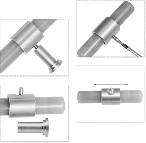 Miniatura 5 de Rockcloud Juego de 2 pomos de barra en T de piedra de obsidiana negra con tornillos, pomos cilíndricos para cajones, manijas para armario, armario,