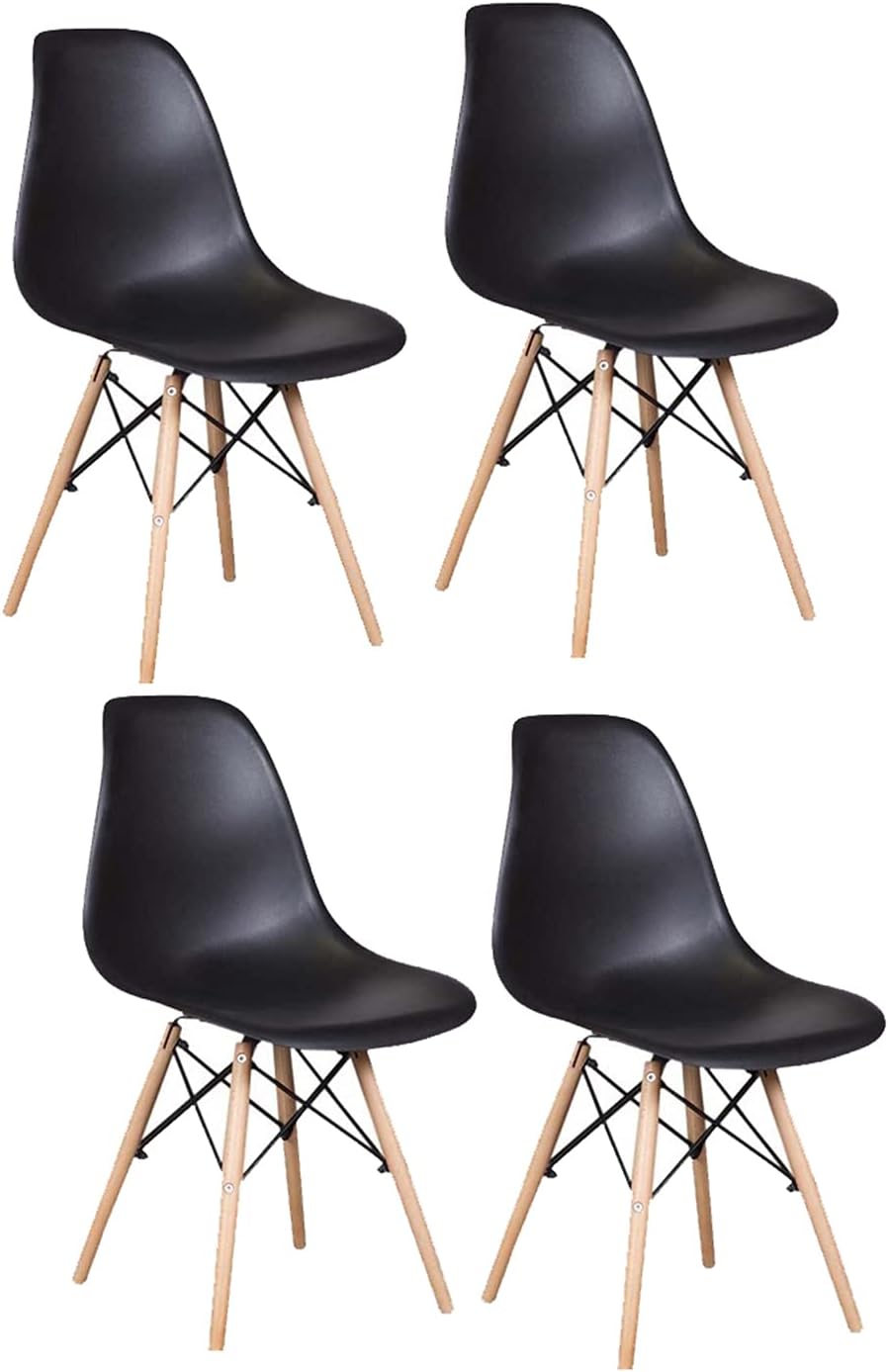 – Dining Chairs, H 107 x W 42 x D 56 cm, Set Of 4, Beige/Black, RICOV1