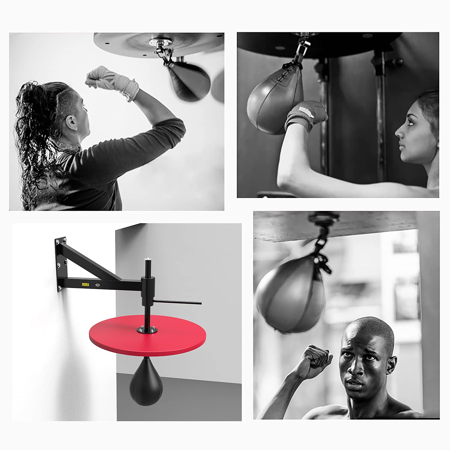 Boxsack Reflex Speed Bag, Speed Bag Plattform Kit Höhenverstellbar Box Speed Baleed Bag Plattform Kit Höhenverstellbar Box Speed Ball Rack Wandhalterung für Kinder Erwachsene Home Office Gym