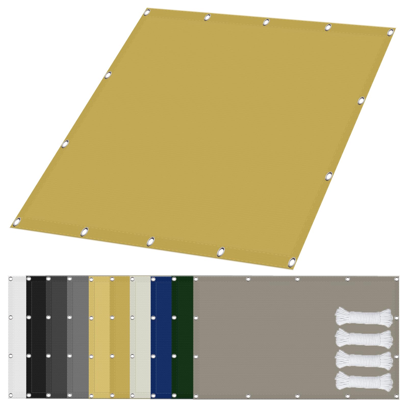 Voile ombrage imperméable anti-UV 98% en toile polyester robuste 550x650 cm