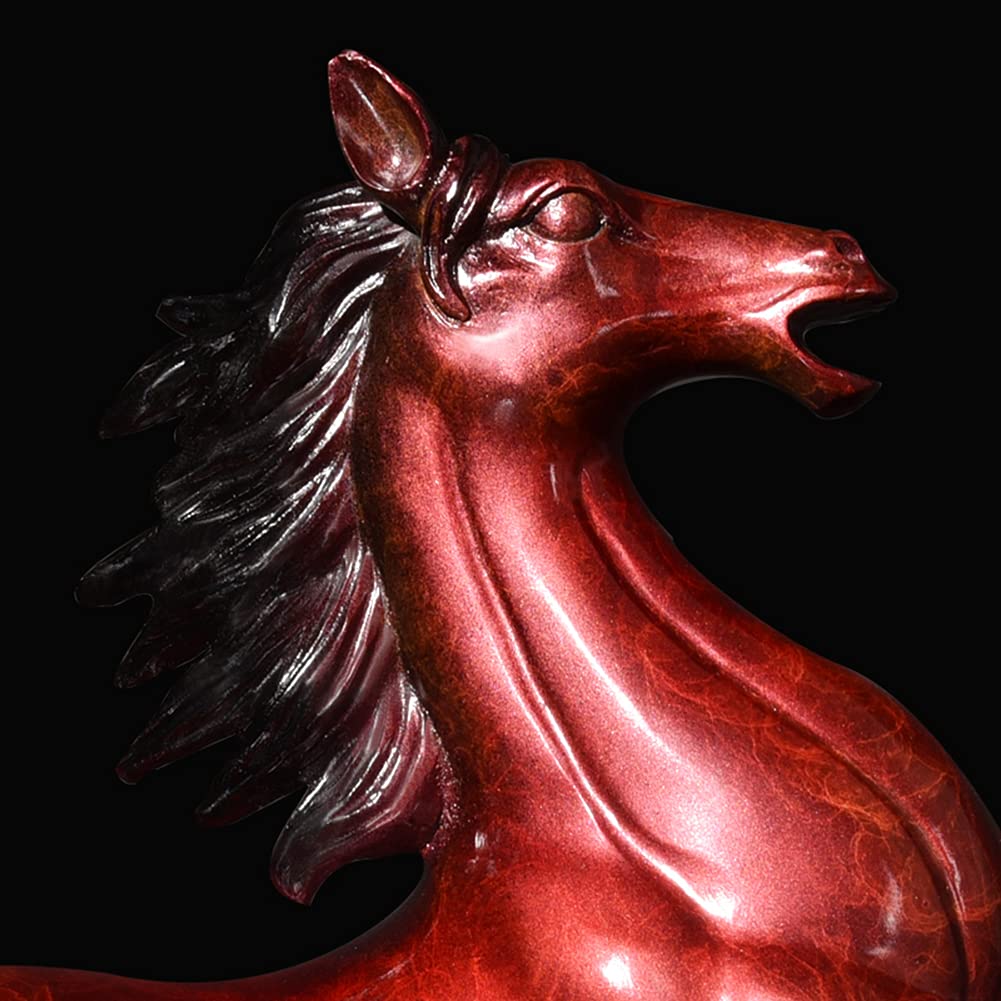 Amazon.co.jp: 馬の彫刻モデル、立っている馬の像の装飾金属の馬の