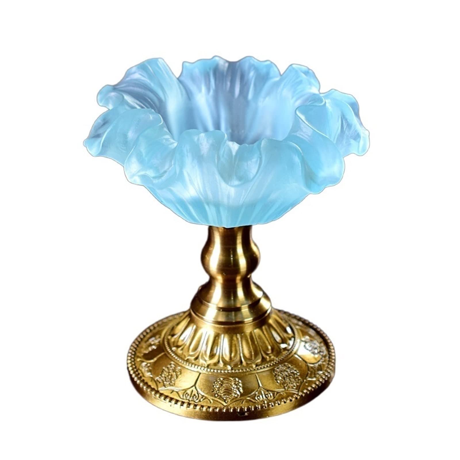 Vintage Candle Stands Candlestick Candle Holder Desk Decoration(Light blue)