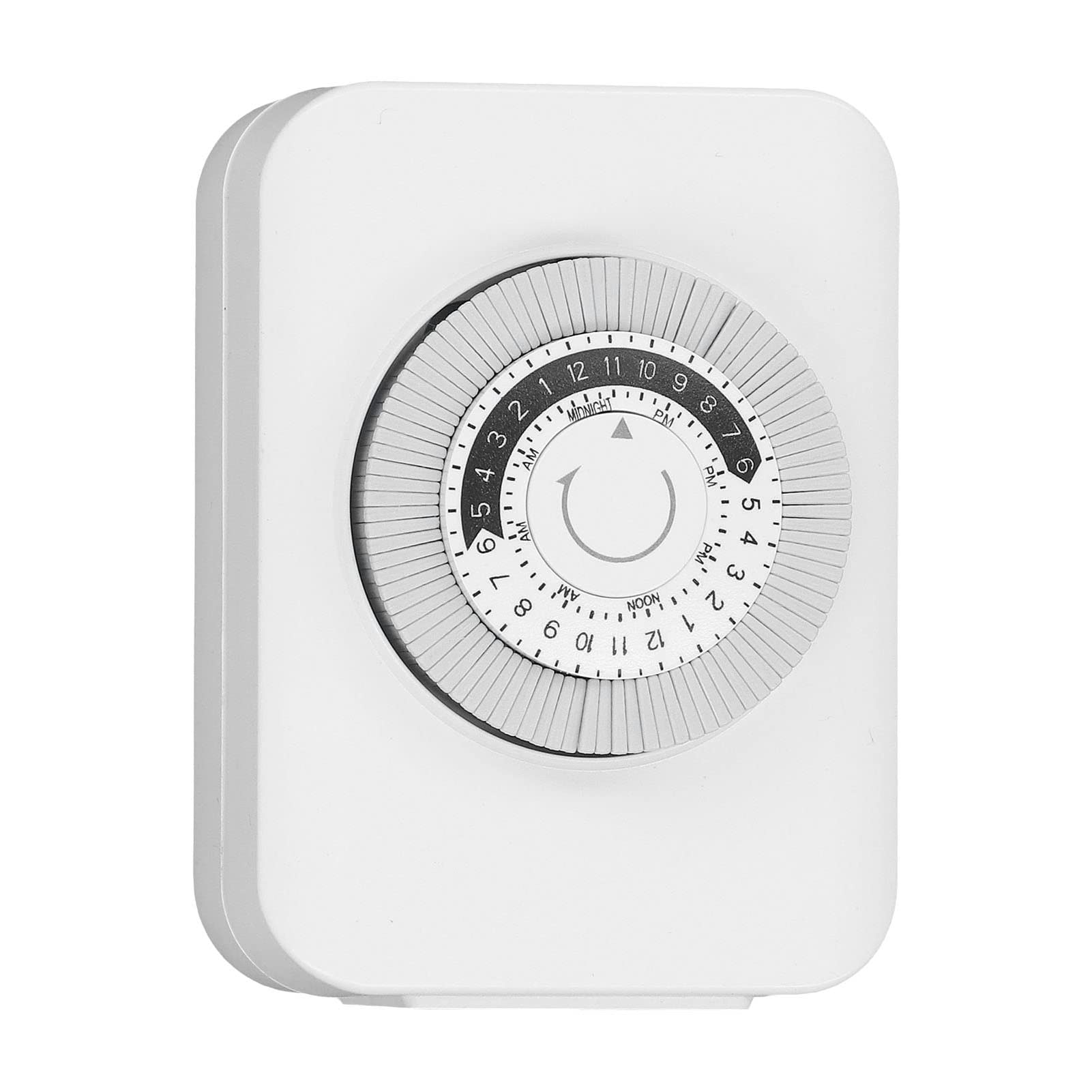 AUNMAS 24-Hour Mechanical Outlet Timer, Automatic Indoor Socket with Cyclic Timing Accurate Countdown Outlet Timer for Grow Light Home Kitchen Office