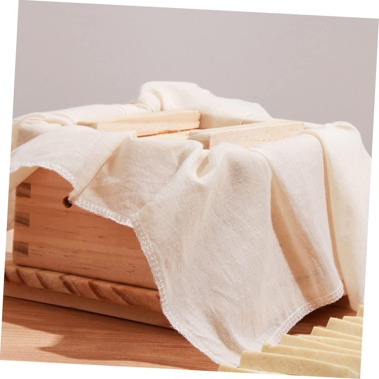 White Cotton Cheese Cloths for Kitchen 3pcs Straining
