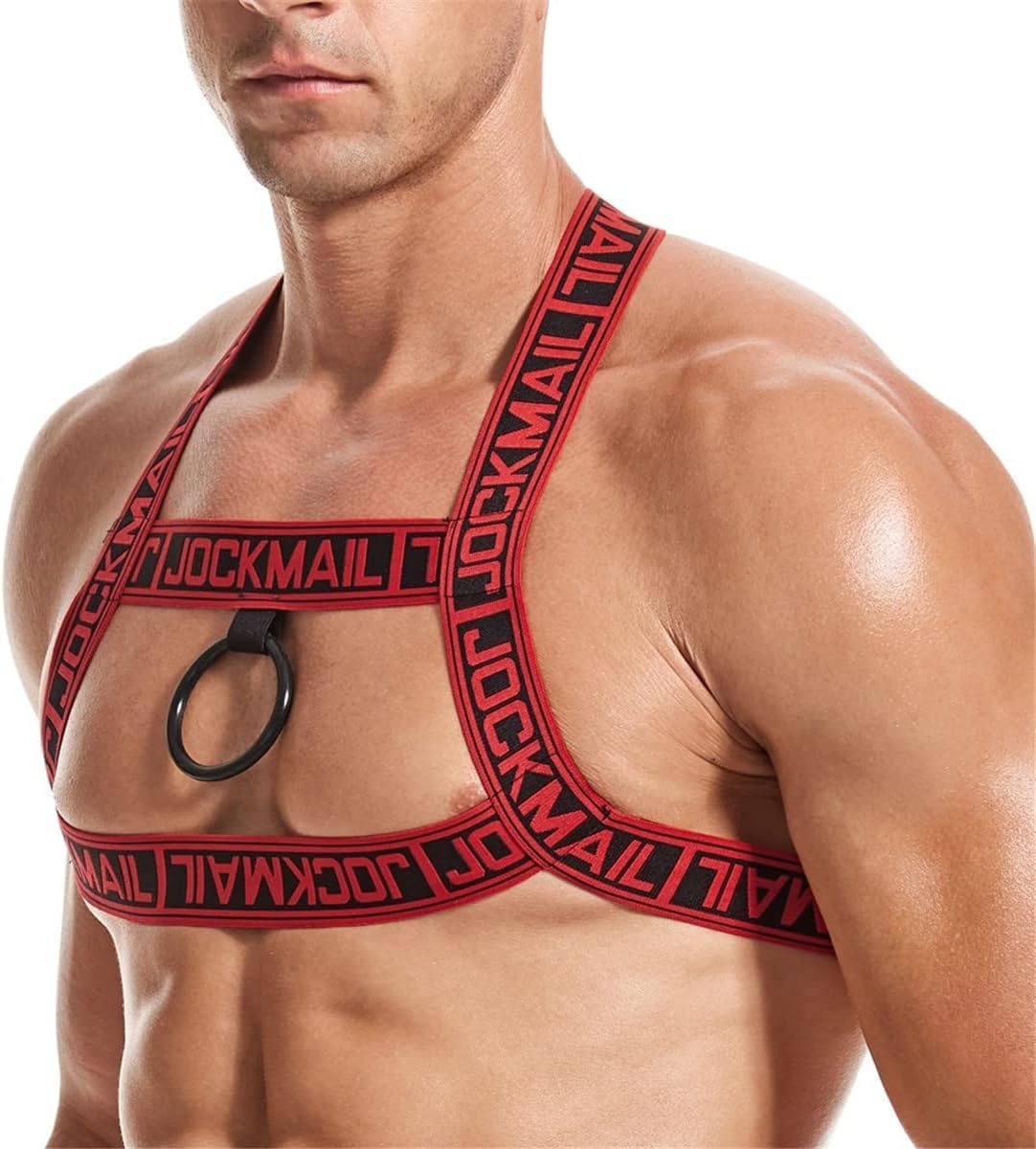 Mens Fitness Shoulder Strap Crop Top Chest Muscle Harness Bandage Strap