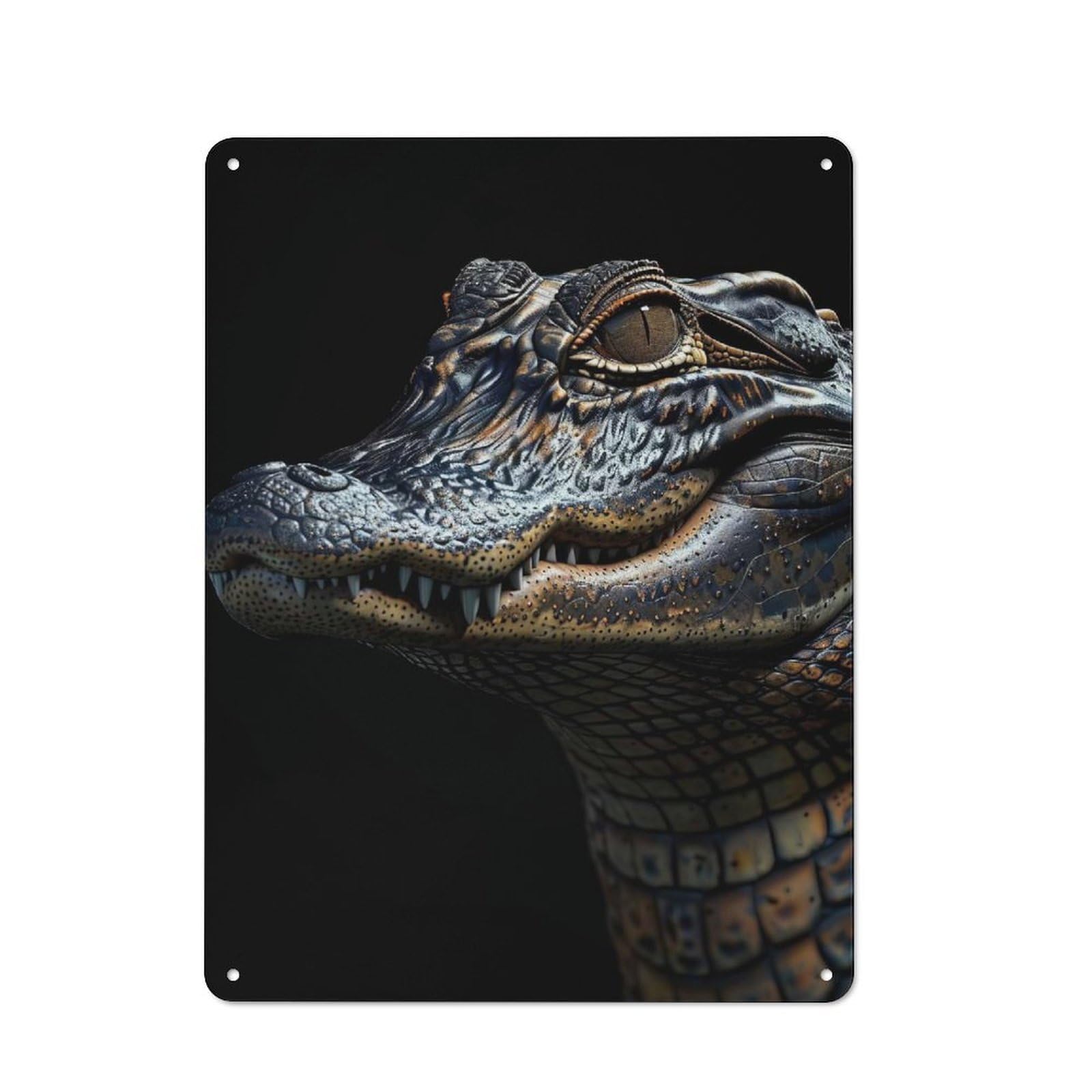 Metal Sign 40x30cm with Alligator for Garage Wall, Vintage Decor, Winter Wall Decor for People Furnishing A Garage