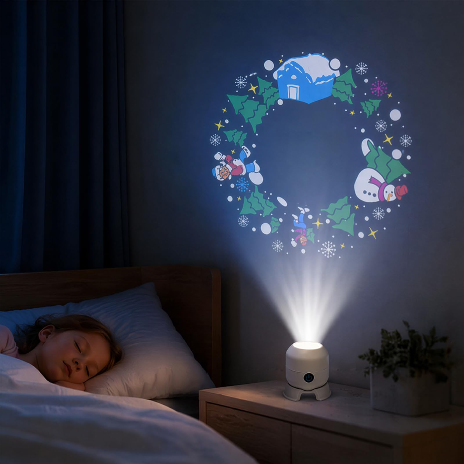 Dynamic Rotating LED Ocean Projector Light,Christmas Tree House Night Light