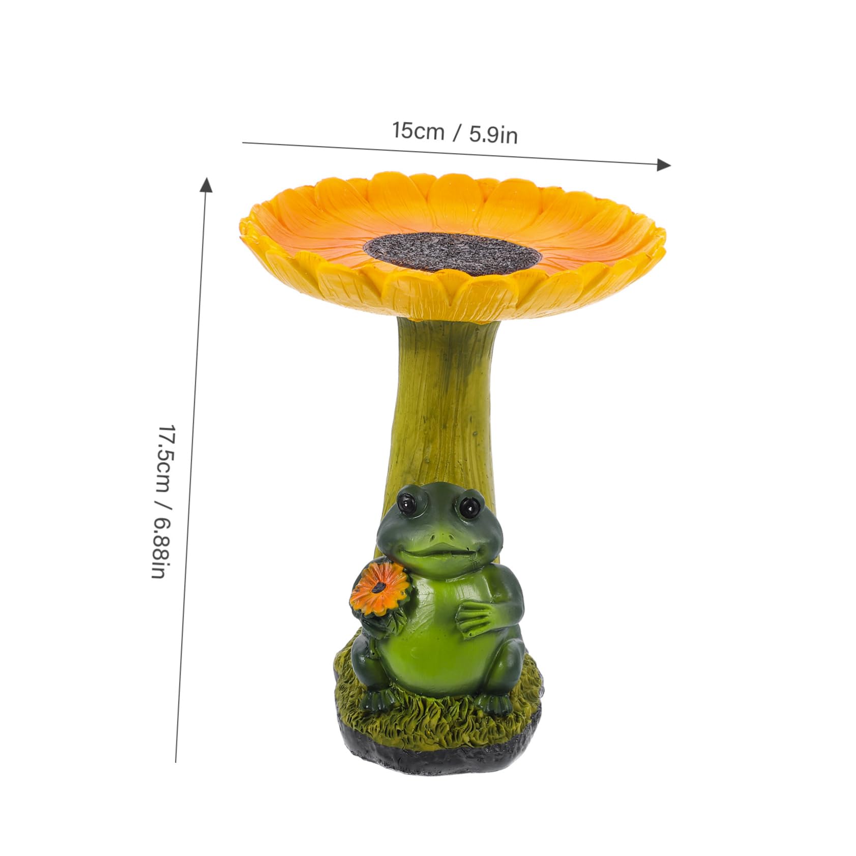 HANABASS Baño Complemento Rana para Resina Pájaros de Girasol de Diseño y Adorable Portátil para Decoración de Jardín y Exteriores para Aves Patio