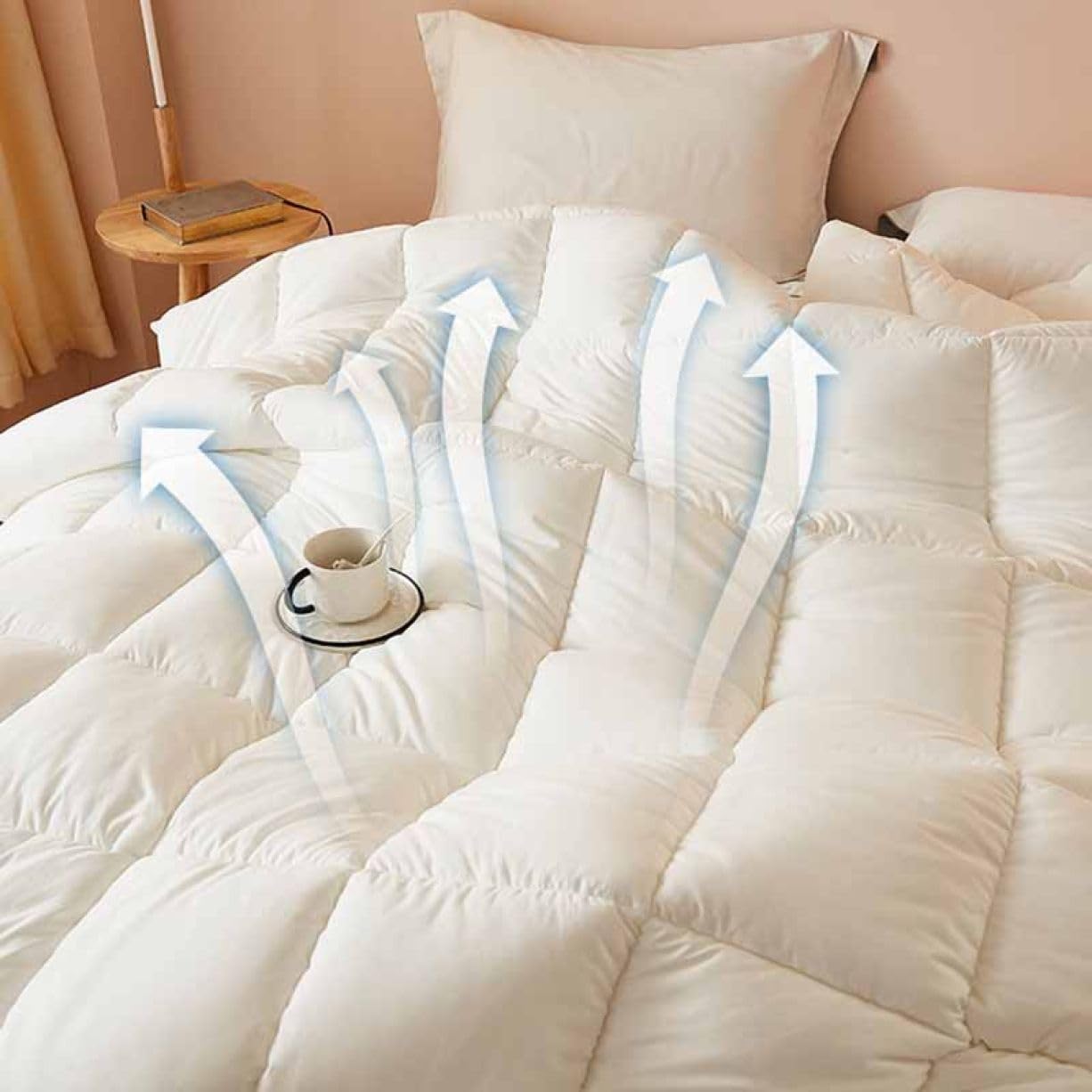 Amazon｜SCTX 掛け布団 ダブル 白 掛布団 ふっくら 200*230cm4kg